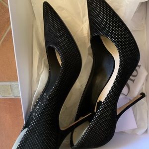 Black netted high heels